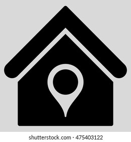 House Location icon. Vector style is flat iconic symbol, black color, light gray background.
