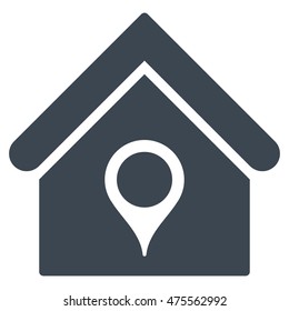 House Location icon. Vector style is flat iconic symbol, smooth blue color, white background.