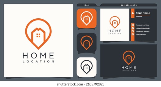 House location logo design for business and construction Premium Vector
