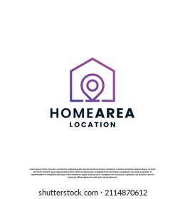 house location logo design. house with pine location combination
