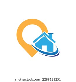 A House location logo, home location, pin house logo