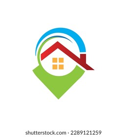 A House location logo, home location, pin house logo