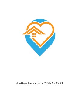 A House location logo, home location, pin house logo