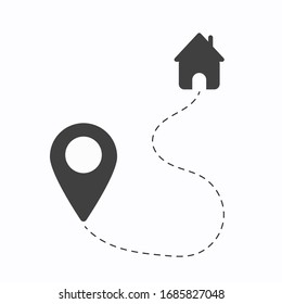 house location logo with marker pins on a white background