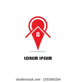 House Location Logo Template. Vector Illustration 
