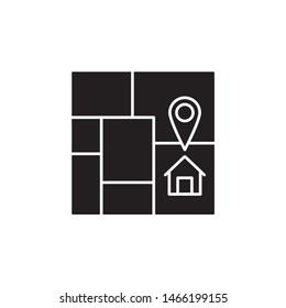 house, location, map icon. Simple glyph, flat vector of Real Estate icons for UI and UX, website or mobile application