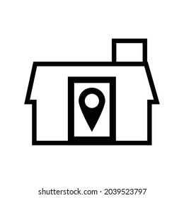 House location pin mark design sign symbol icon pointer building template