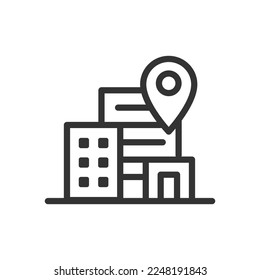 House location pin vector icon isolated on white background. Stock illustration