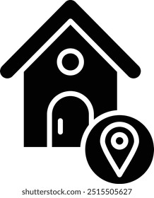 Ilustración de diseño de icono de Vector de Locación de casa