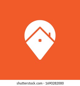 Icono vectorial de ubicación de la casa.Quédate en casa. Símbolo de navegación. Ilustración vectorial plana simple