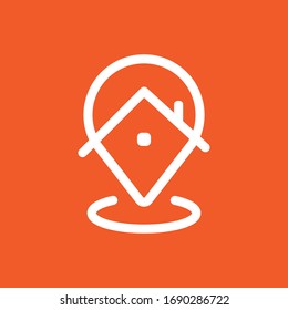 House location vector icon. Stay at home. Navigation symbol. Simple flat vector illustration