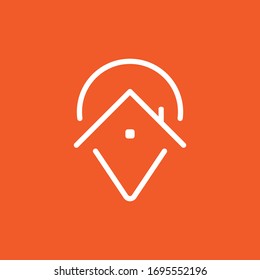 House location vector icon. Stay at home. Navigation symbol. Simple flat vector illustration