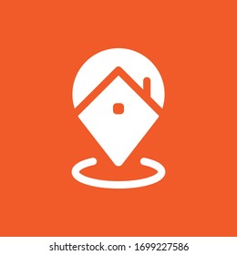 House location vector icon. Stay at home. Navigation symbol. Simple flat vector illustration