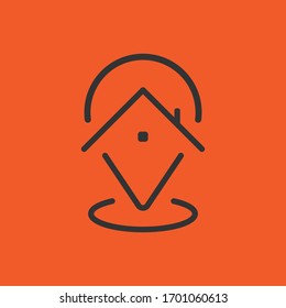 House location vector icon. Stay at home. Navigation symbol. Simple flat vector illustration
