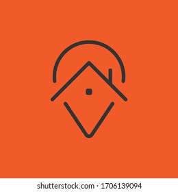 House location vector icon. Stay at home. Navigation symbol. Simple flat vector illustration