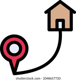 Vektorgrafikfarbensymbol des Hauses
