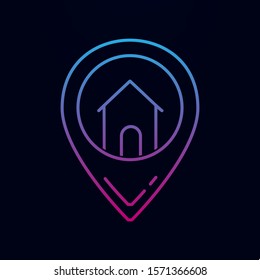 House location vector nolan icon. Simple thin line, outline vector of real estate icons for ui and ux, website or mobile application