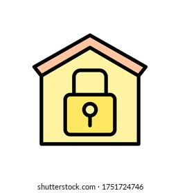 house lock icon. Simple color with outline vector elements of bankruptcy icons for ui and ux, website or mobile application