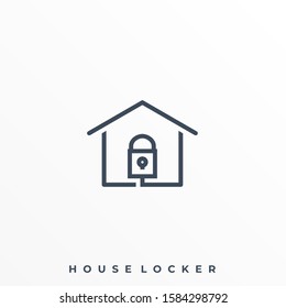 House Lock Illustration Vector Template. Suitable for Creative Industry, Multimedia, entertainment, Educations, Shop, and any related business
