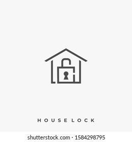 House Lock Illustration Vector Template. Suitable for Creative Industry, Multimedia, entertainment, Educations, Shop, and any related business