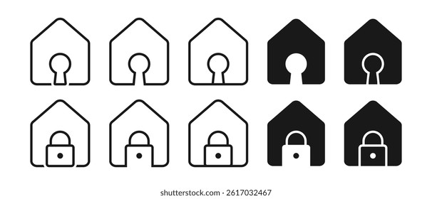 House lock key icon. Illustration vector