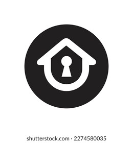 House lock logo design, home and keyhole logo icon vector