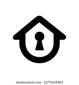 Diseño del icono del logotipo de la cerradura de la casa, símbolo de protección del hogar, logotipo de la casa con teclado