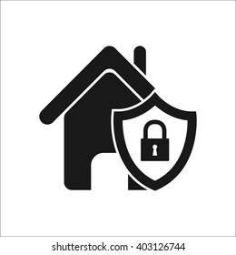 House lock protection sign simple icon on  background