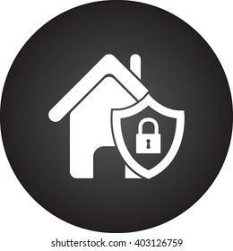 House lock protection sign simple icon on  background