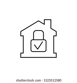 House, lock, security icon. Simple outline vector of smart home set for UI and UX, website or mobile application