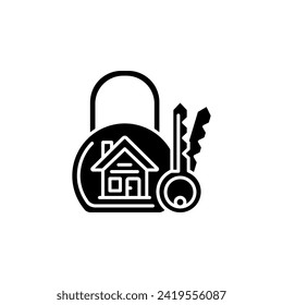 house lock vector icon. real estate icon solid style. perfect use for logo, presentation, website, and more. modern icon design glyph style