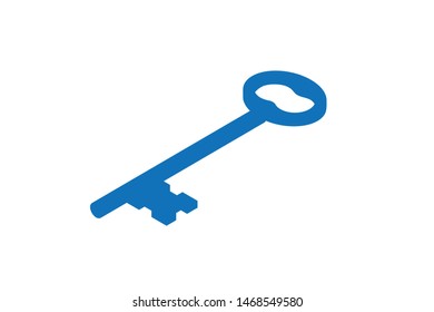 House locker key icon vector, safe and security icon vector (blue version)