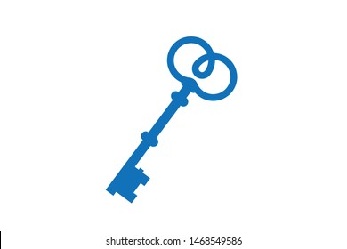 House locker key icon vector, safe and security icon vector (blue version)