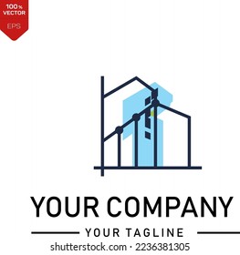 logotipo de la casa 100% vectorial disng