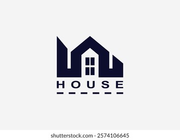 House Logo. Abstract Geometric Shape Home Symbol. Usable for Business, Banding Logos. Flat Vector Logo Design Template Element.