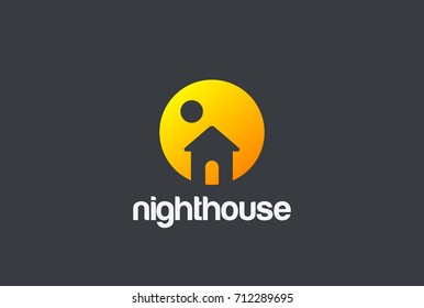 House Logo abstract simple design vector template Negative space style.
Real Estate Logotype concept icon.