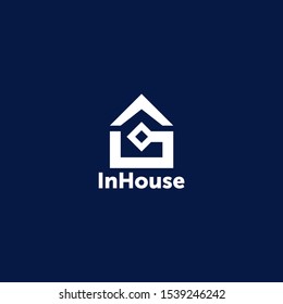 in house logo. abstract vector house logotype for company isolated, identity. Real estate building.