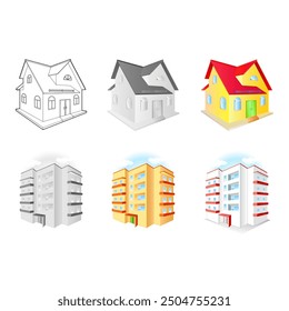 House logo background text holder set, isolated vector illustration