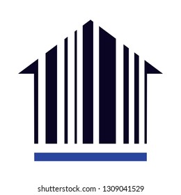 house logo, bar code in house, sale and marketing