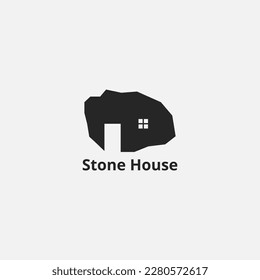 House logo with big stone shape.