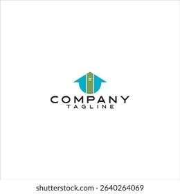 House logo with blue and green colors on a white background