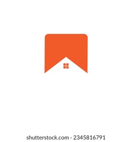 House Logo. bookmark logo, Usable for Real Estate, Construction, Architecture and Building Logo. Flat Vector Logo Design Template Element.