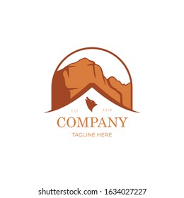 house logo and brown cliffs. Home logos suitable for real estate