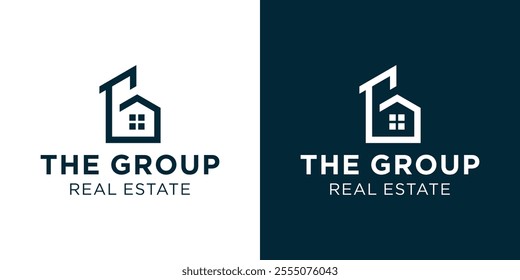 House logo and building background, real estate logo, business logo