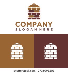 house logo with a building concept made from bricks