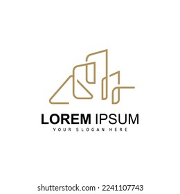 House Logo, Building Furniture Design, Construction Vector, Property Brand Icon, Real Estate, Housing