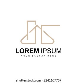 House Logo, Building Furniture Design, Construction Vector, Property Brand Icon, Real Estate, Housing
