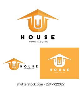 House Logo, Building Furniture Design, Construction Vector, Property Brand Icon, Real Estate, Housing