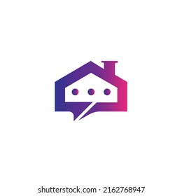 Logo de la casa y diseño de chat