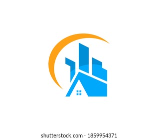 Icono del vector del edificio del logo de la casa